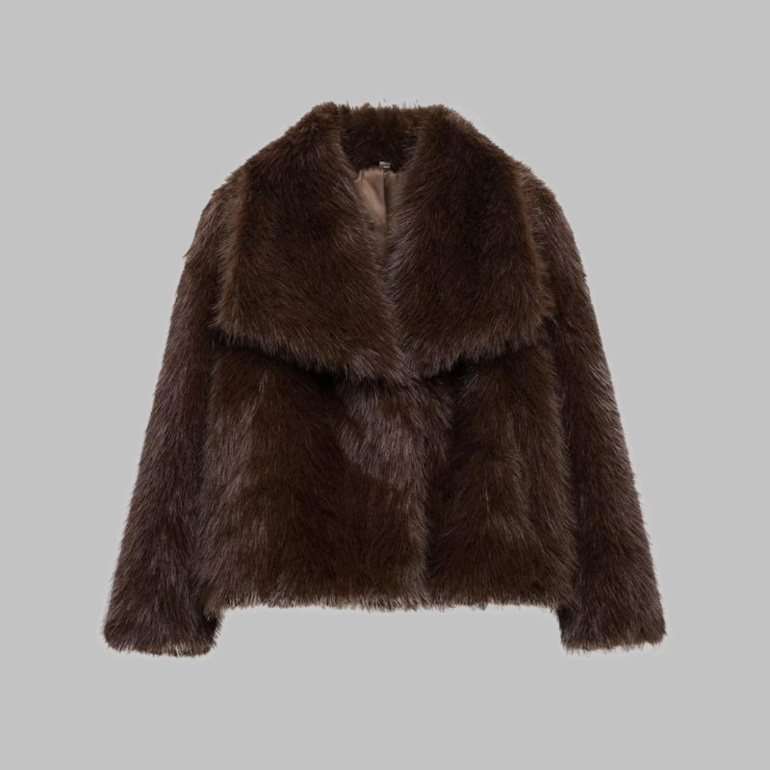 WEENA™ - Manteau en Fausse Fourrure Classique à Manches Longues avec Col