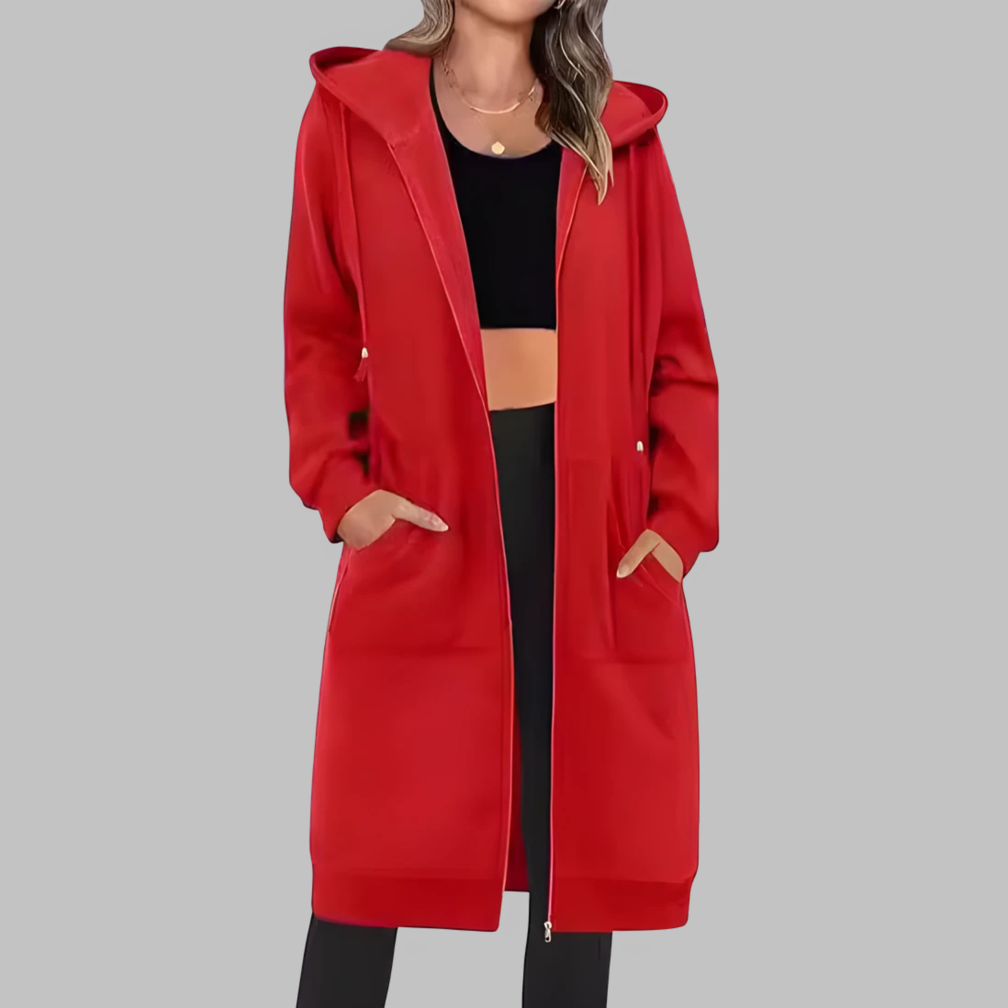 TIOMARA™ - Veste Longue Oversized à Zip Décontractée
