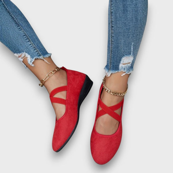 Arelia | Sandales compensées élégantes avec design croisé