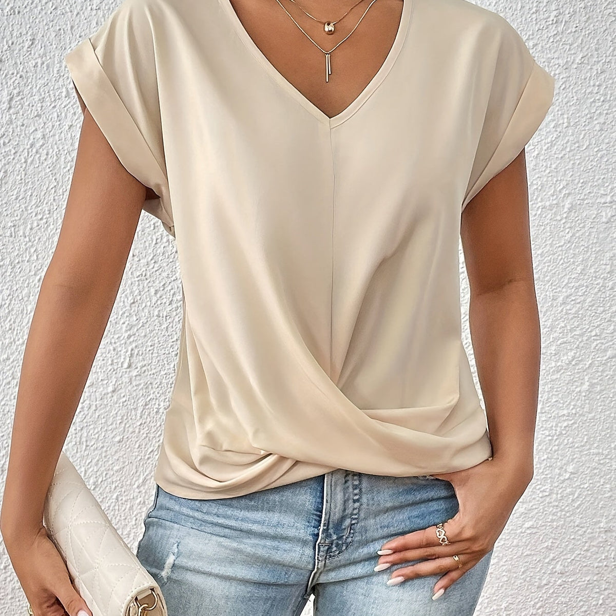 Liana | Soft Drape Twist-Front Top - Flattering, Comfortable & Elegant