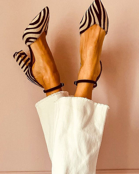 Zebrina™ | Sandales à Talons Moyens avec Sangle et Imprimé Zèbre