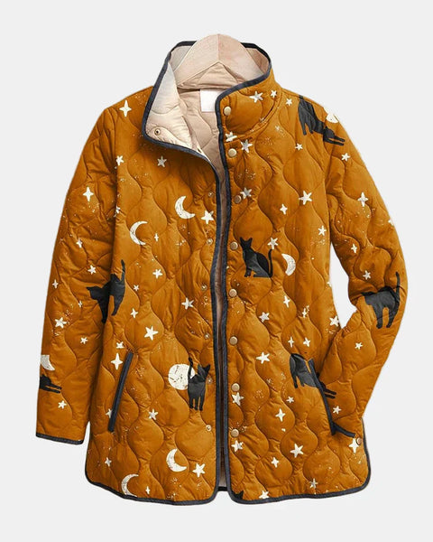 Eira | Veste Matelassée Noire de Chat pour Halloween