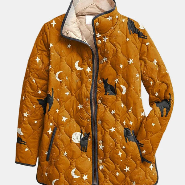 Eira | Veste Matelassée Noire de Chat pour Halloween