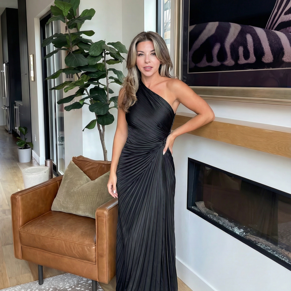 Aurelia – One-Shoulder Pleated Dress