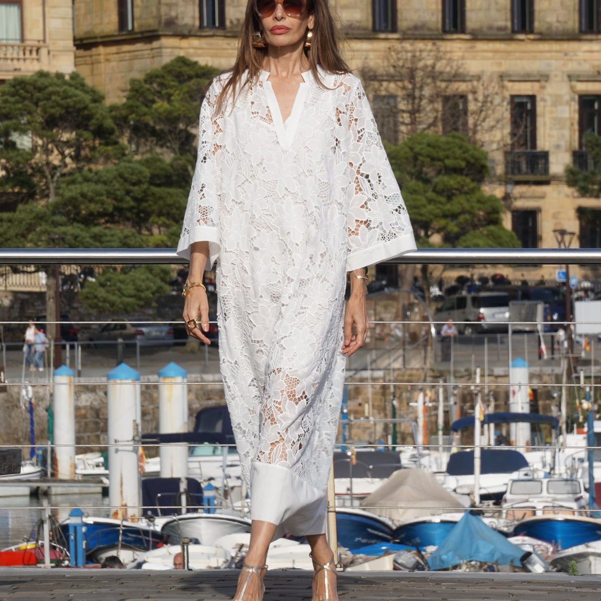 Luana Dress in White Lace