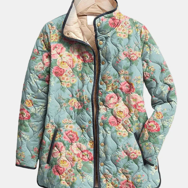 Elara | Veste Matelassée à Imprimé Floral