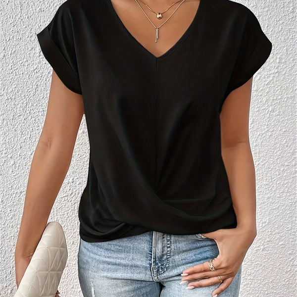 Liana | Soft Drape Twist-Front Top - Flattering, Comfortable & Elegant