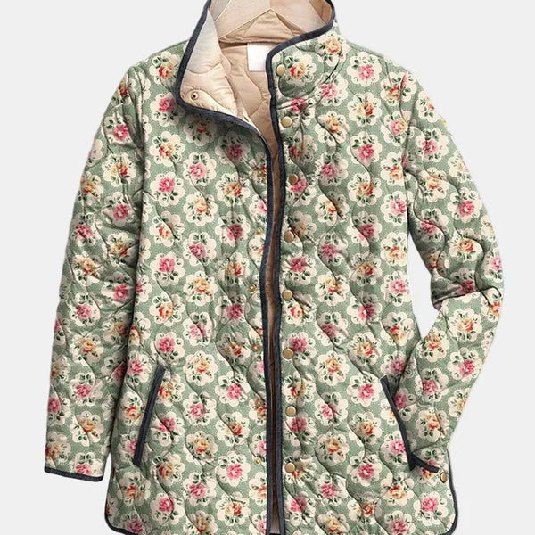 Aveline | Veste Matelassée à Imprimé Floral Vintage