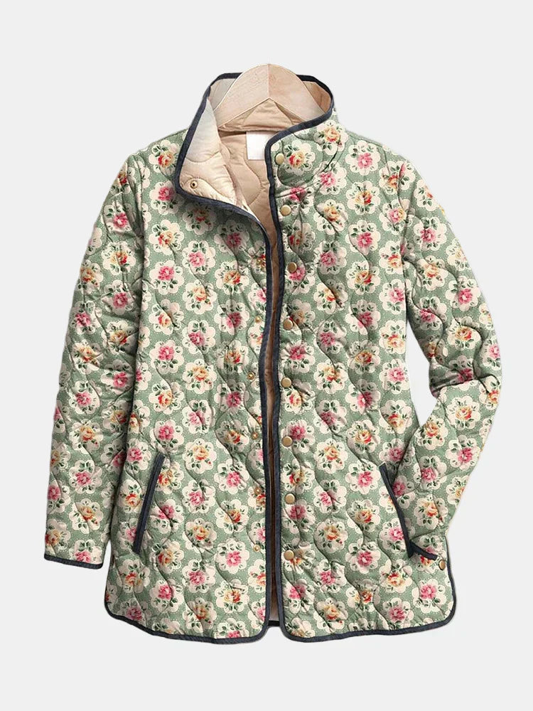 Aveline | Veste Matelassée à Imprimé Floral Vintage