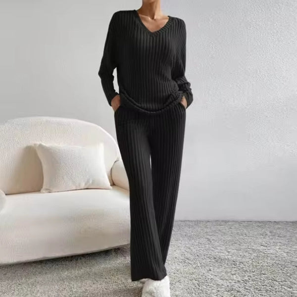Theresa | Ensemble de détente en tricot côtelé