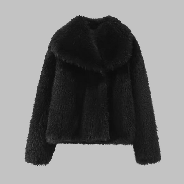 WEENA™ - Manteau en Fausse Fourrure Classique à Manches Longues avec Col