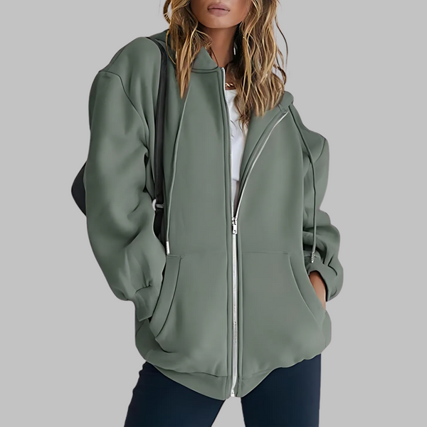 LILMA™ - Veste à Capuche Oversized avec Fermeture Éclair