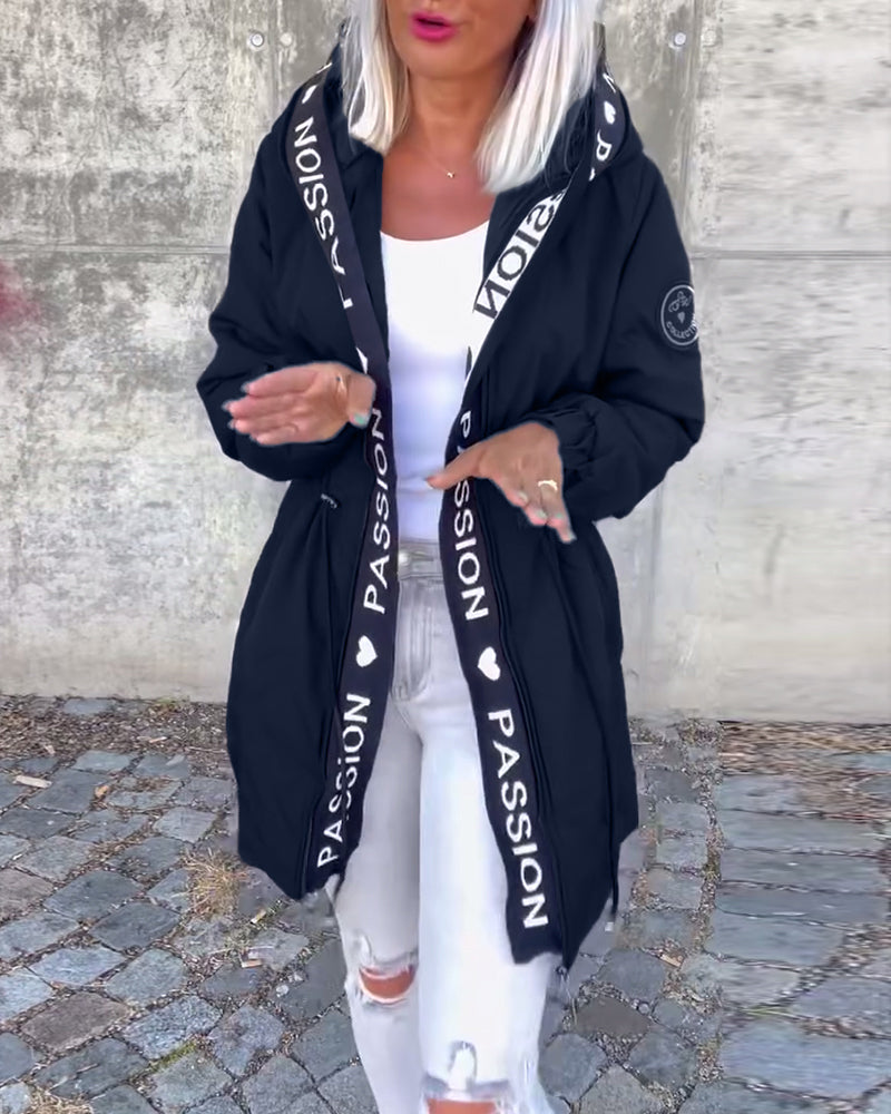 Hoodie Noir avec Imprimé "Passion🖤"