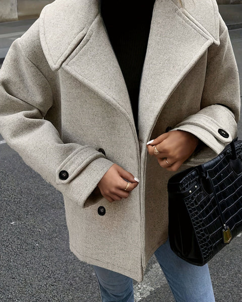 Elise| Stylish Double-Breasted Jacket with Button Details