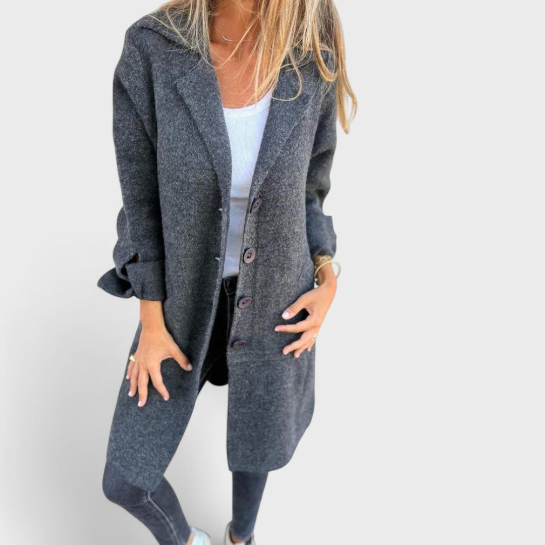 Maila | Manteau Long Décontracté avec Revers