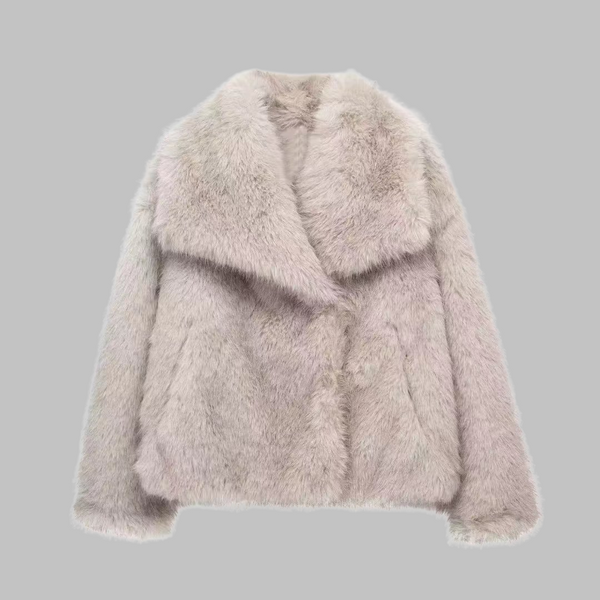 WEENA™ - Manteau en Fausse Fourrure Classique à Manches Longues avec Col