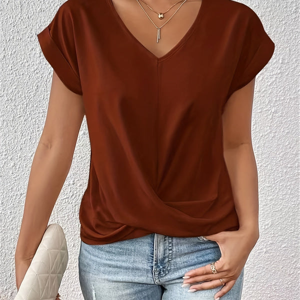 Liana | Soft Drape Twist-Front Top - Flattering, Comfortable & Elegant