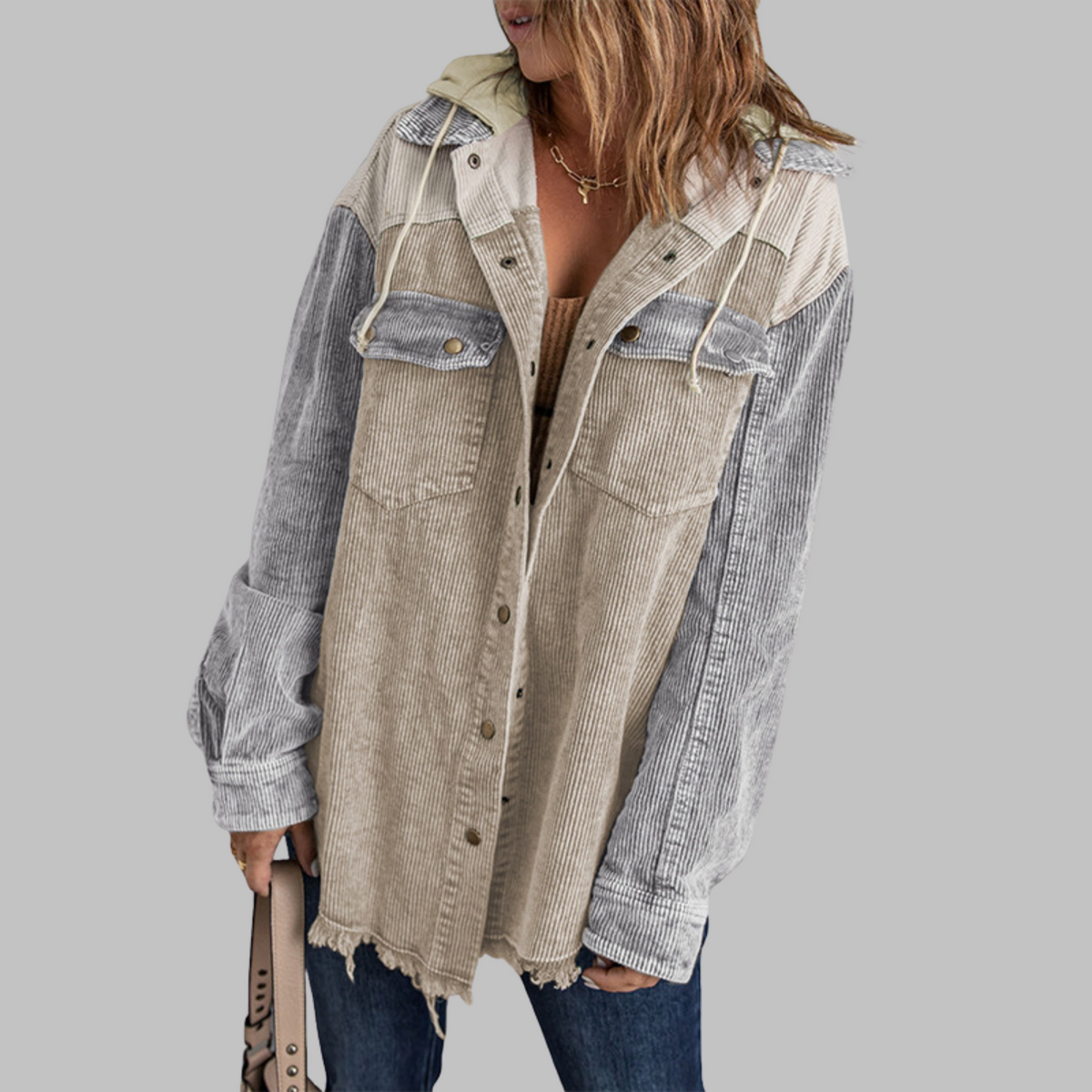 DABRINA™ - Veste à Capuche Classique à Boutons Longs