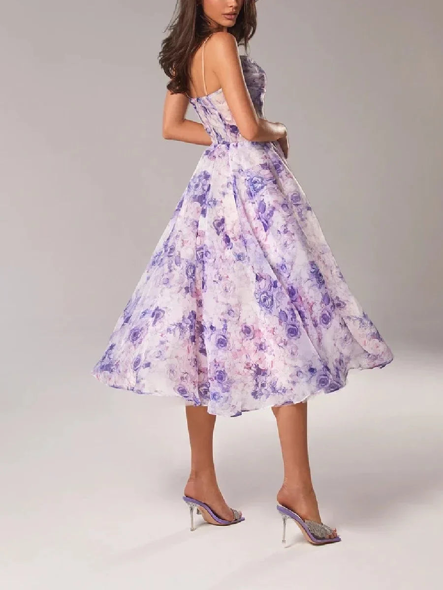 Robe sans manches imprimée Emilia-Élégante
