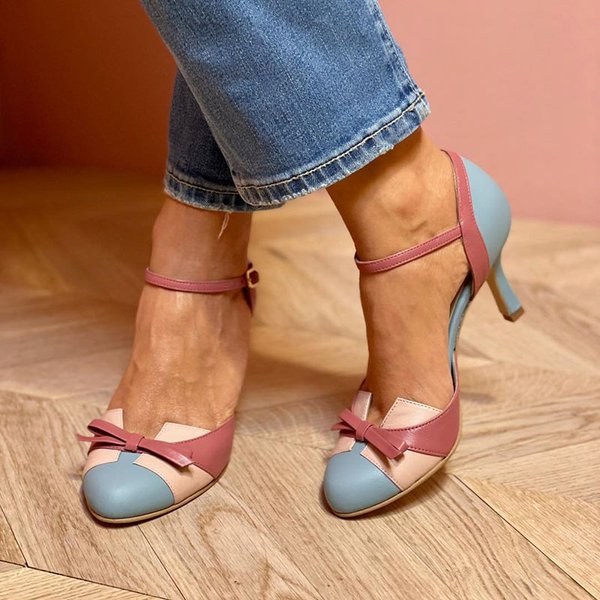 Bellarosa | Sandales colorées avec nœud et sangle, bout rond