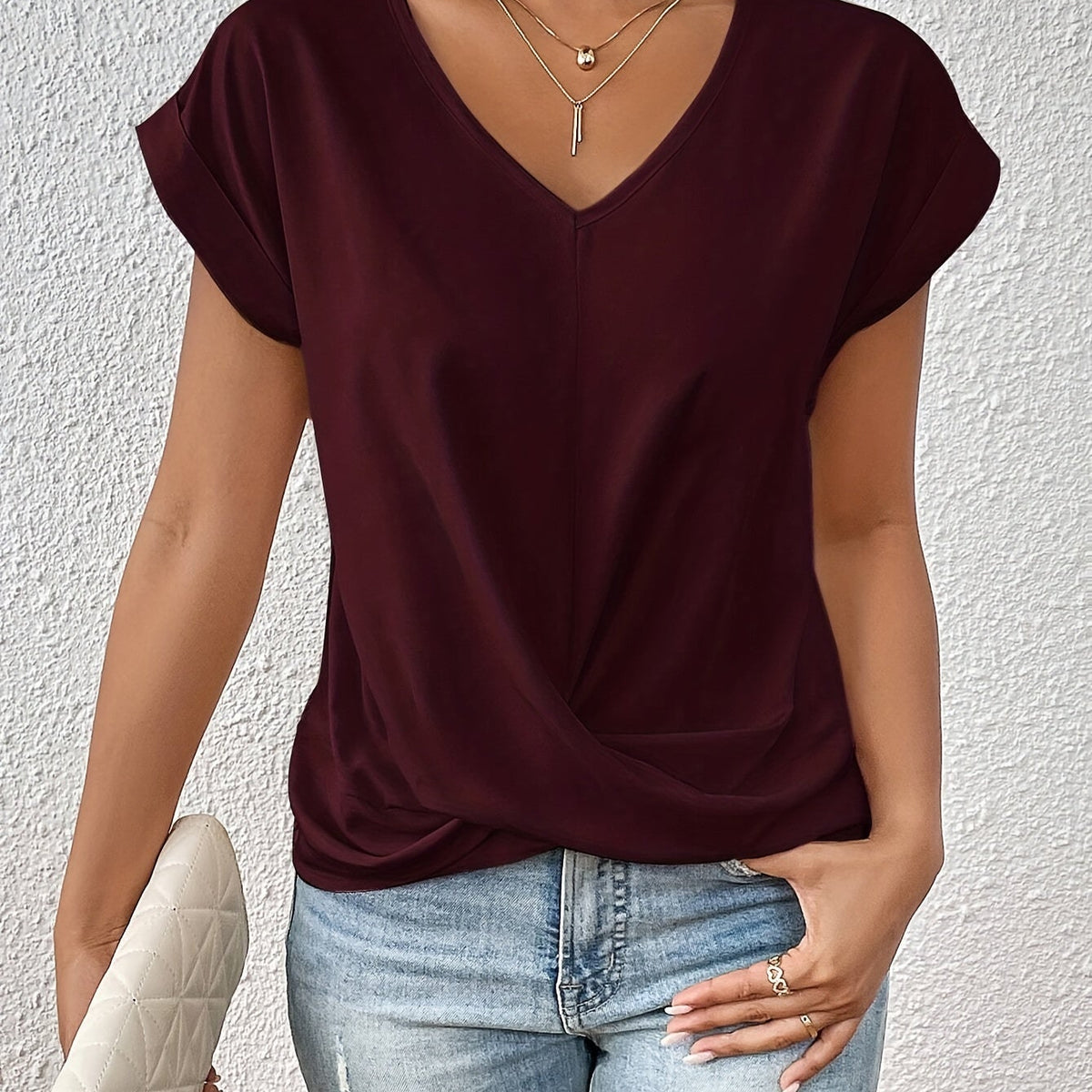 Liana | Soft Drape Twist-Front Top - Flattering, Comfortable & Elegant