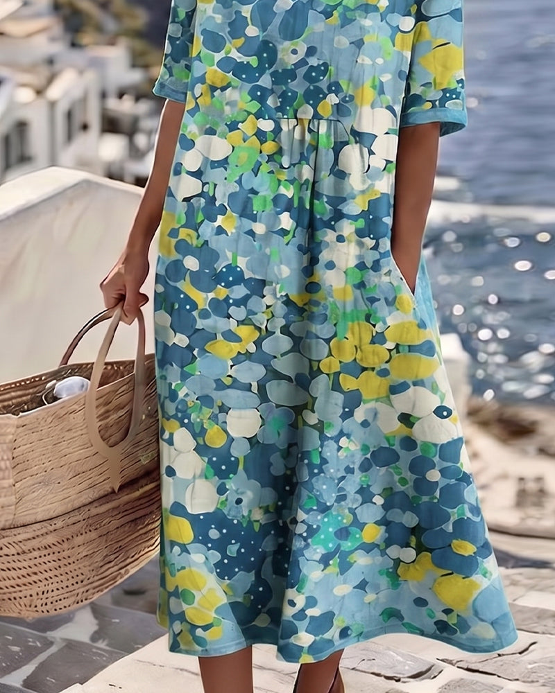 Emma Floral Pocket Midi Dress