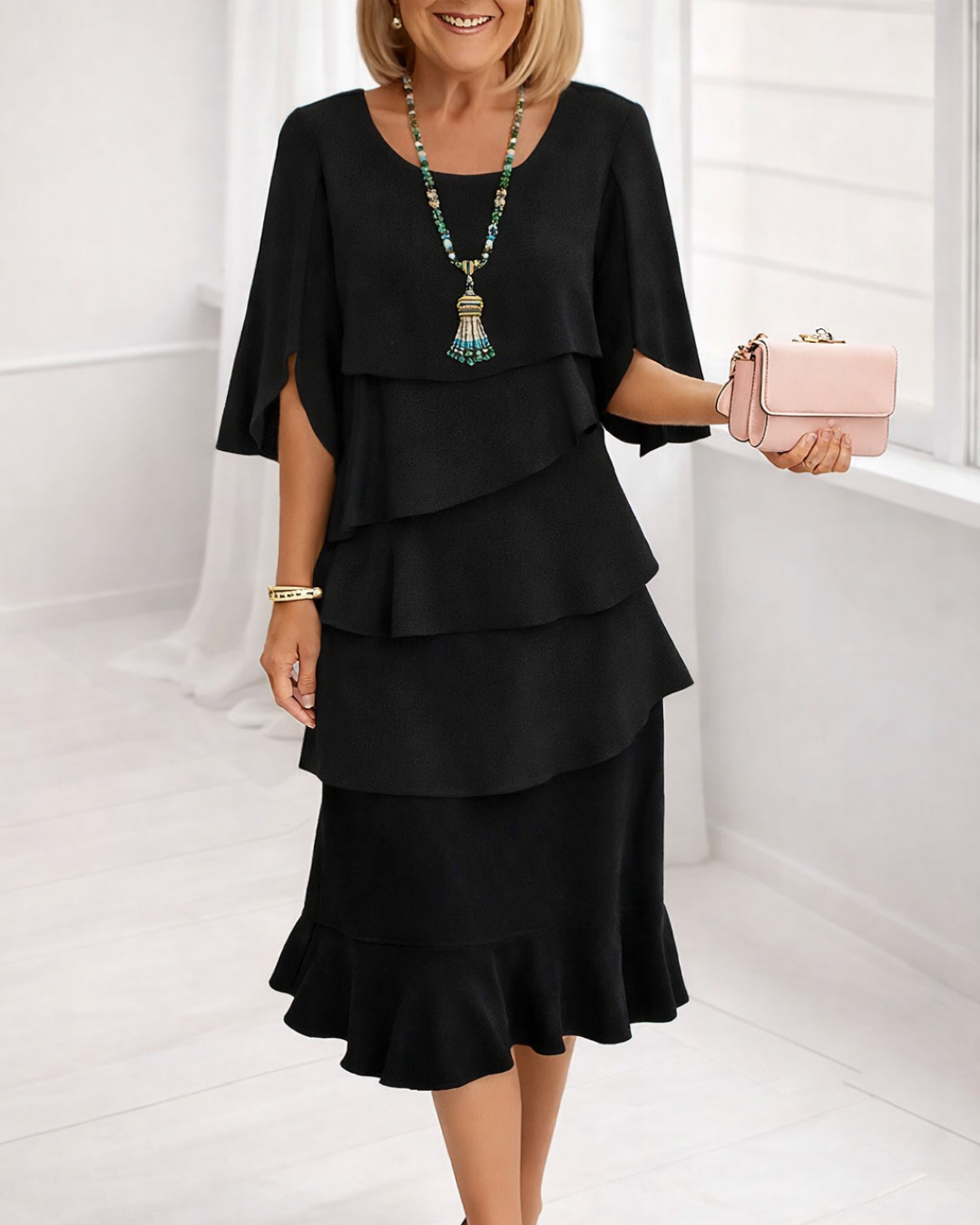 Margaret | Ruffle Midi Dress