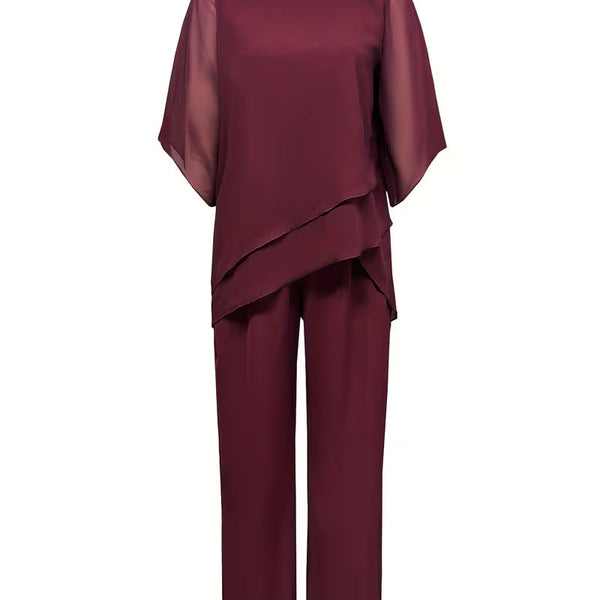 Valerie - Soft Drape Two-Piece Set – Effortless Polish, All-Day Comfort