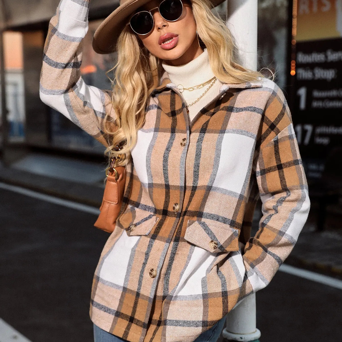 Kelly | Veste Blazer à Carreaux Élégante