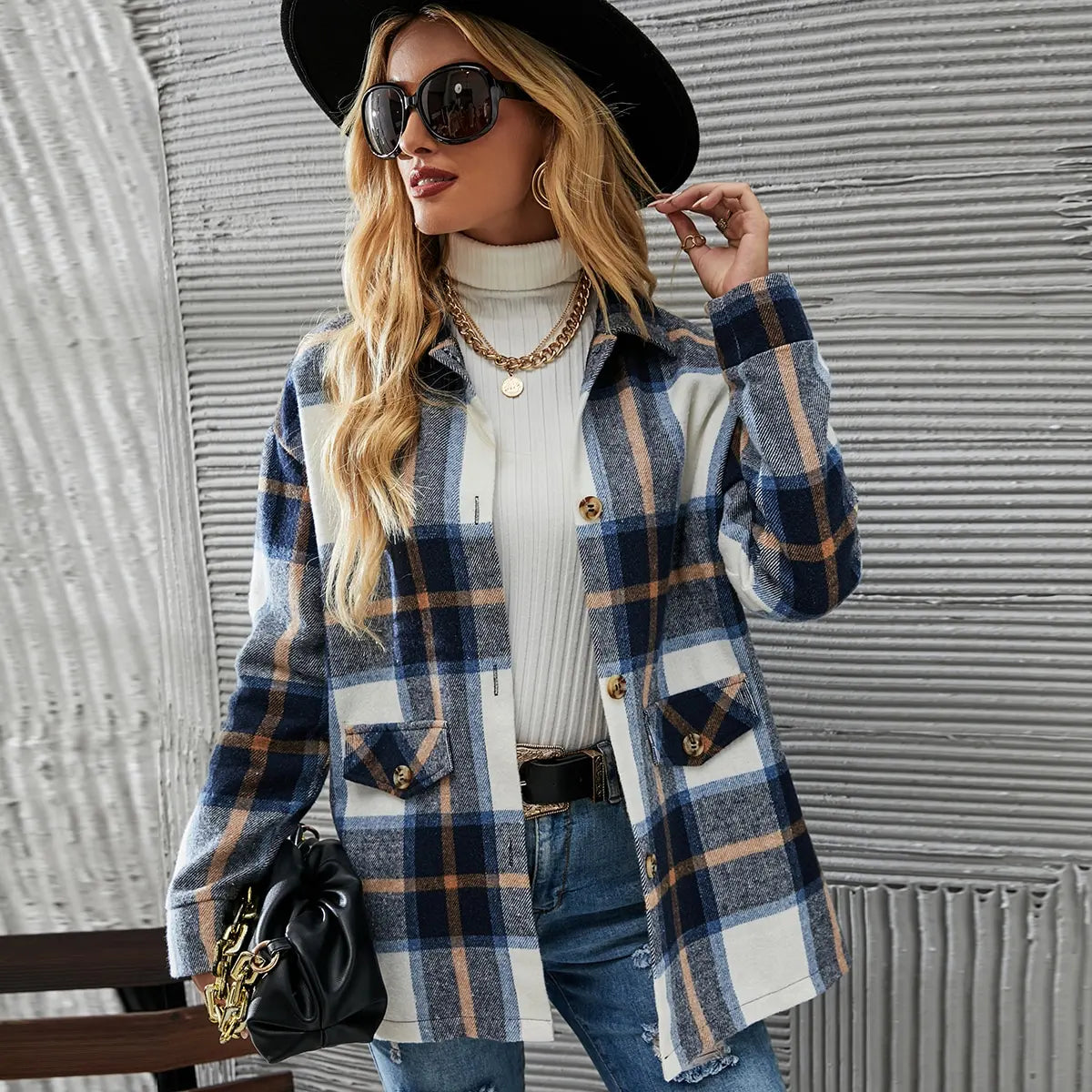 Kelly | Veste Blazer à Carreaux Élégante