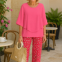 Rosalind| Sophisticated Two-Piece Set – Effortless Style, Lasting Comfort Berry Rose