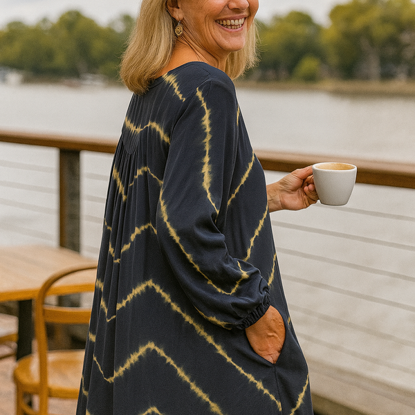 Selora | Boho Stripe Comfort Dress - Tummy Friendly