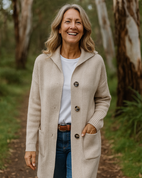 Delora | Longline Knit Cardigan with Deep Pockets for Everyday Elegance