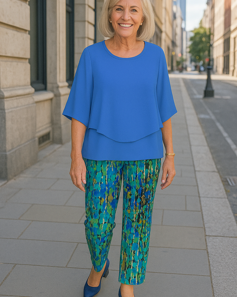 Rosalind| Sophisticated Two-Piece Set – Effortless Style, Lasting Comfort Azure Bloom