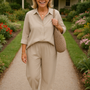 Solena | 2-Piece Cotton-Linen Blend Set - Breathable, Flattering, and Versatile.