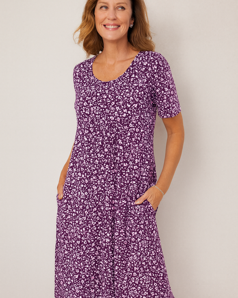 Maribelle | Effortless Floral Midi Dress - Covers upper arms & tummy