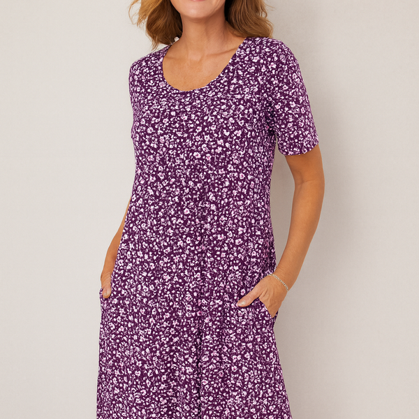 Maribelle | Effortless Floral Midi Dress - Covers upper arms & tummy