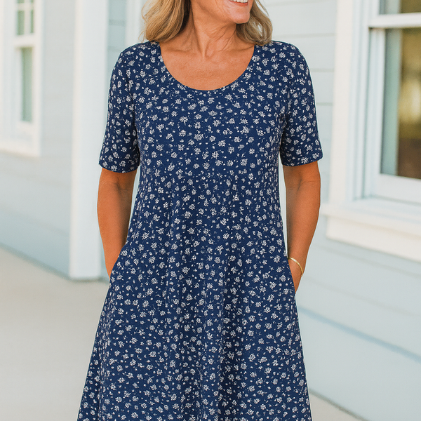 Maribelle | Effortless Floral Midi Dress - Covers upper arms & tummy