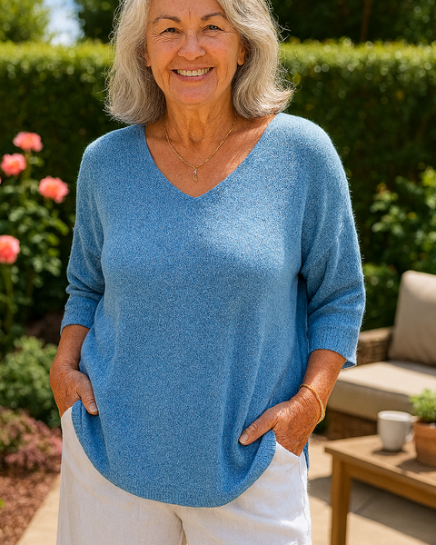 Anwen | Soft Drape V-Neck Knit - Effortlessly elegant