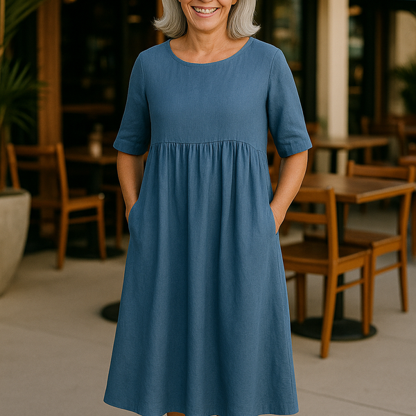 Anora| Flattering Cotton Pocket Dress