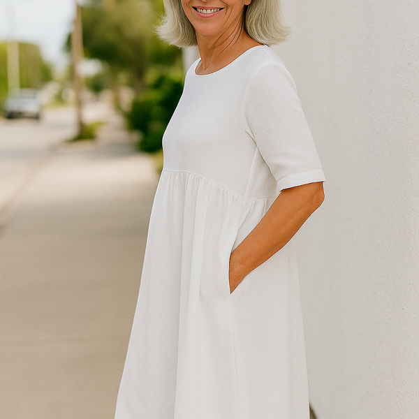 Anora| Flattering Cotton Pocket Dress