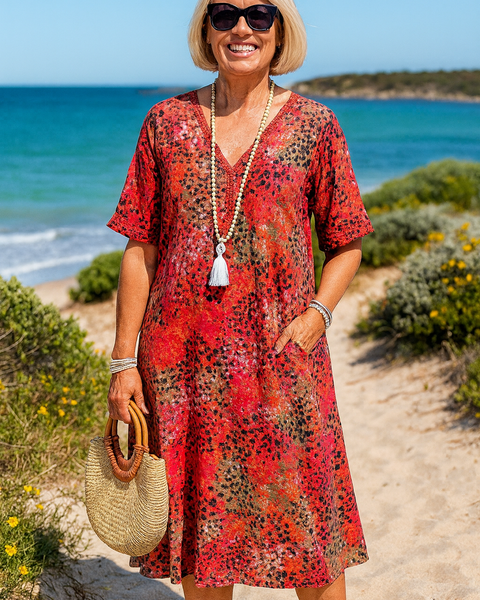 Mary | Elegant Midi Dress - Skims tummy
