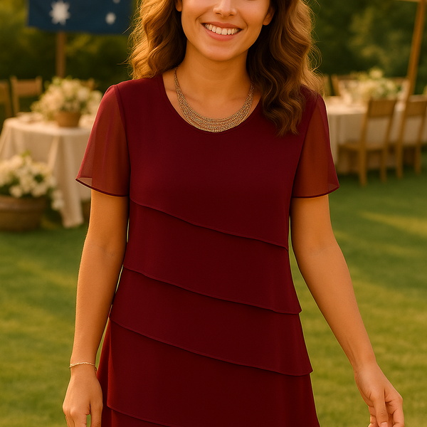 Beatrice | Elegant Pleated Chiffon Midi Dress