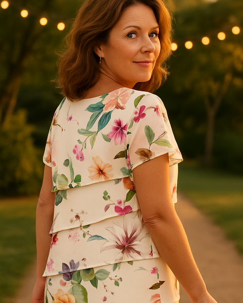 Odessa |  Elegant Floral Midi Dress