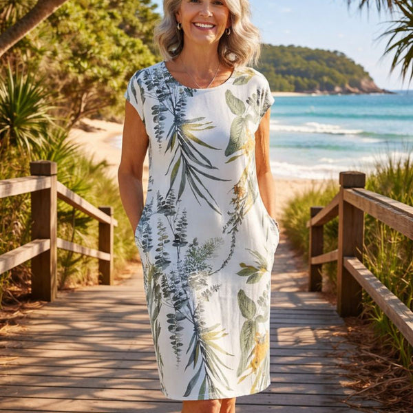 Caldra | Canvas Charm Midi Dress – Breezy Style, Everyday Ease
