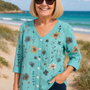 June |  Floral Top - Natural Grace, Effortless Fit