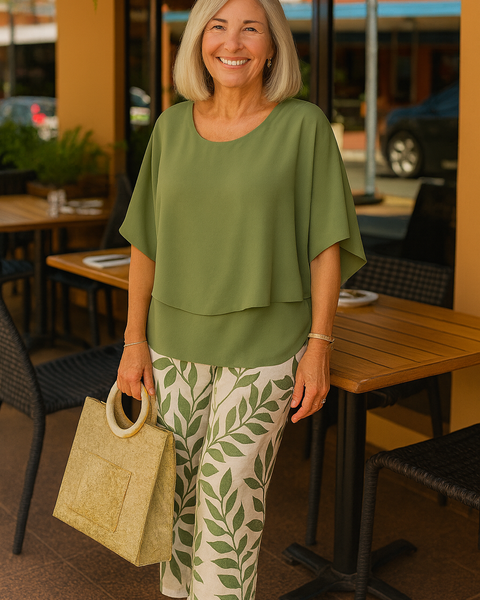 Rosalind | Sophisticated Two-Piece Set – Effortless Style, Lasting Comfort Sage Leaf