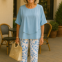 Rosalind | Sophisticated Two-Piece Set – Effortless Style, Lasting Comfort Sky Mist
