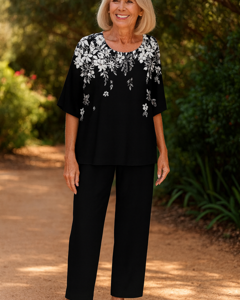 Rosalind | Sophisticated Two-Piece Set – Effortless Style, Lasting Comfort Noir Bloom