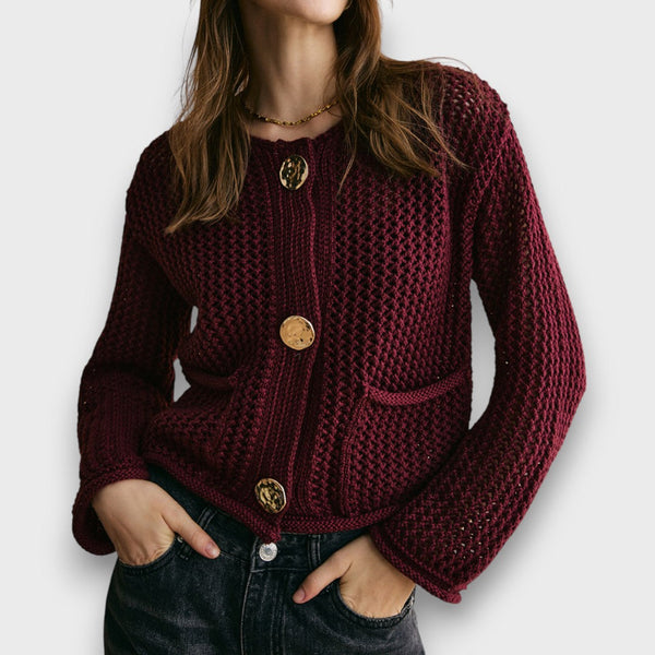 Jessa – Cardigan Bourgogne